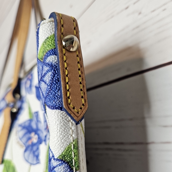 Dooney & Bourke Blue Bougainvillea Floral Handbag - Picture 9 of 15